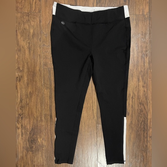 Ralph Lauren performance black & white full length leggings inner waist band XL - Picture 1 of 5